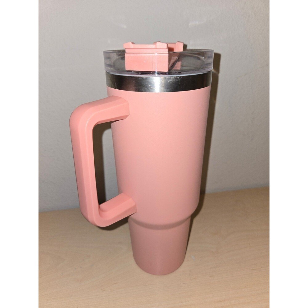 Pink Tumbler with Handle. No Straw